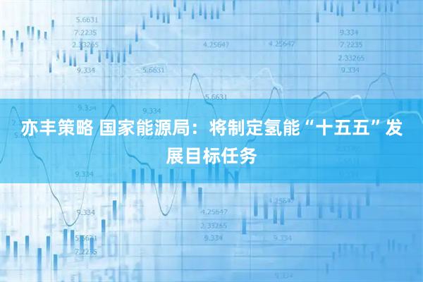 亦丰策略 国家能源局：将制定氢能“十五五”发展目标任务